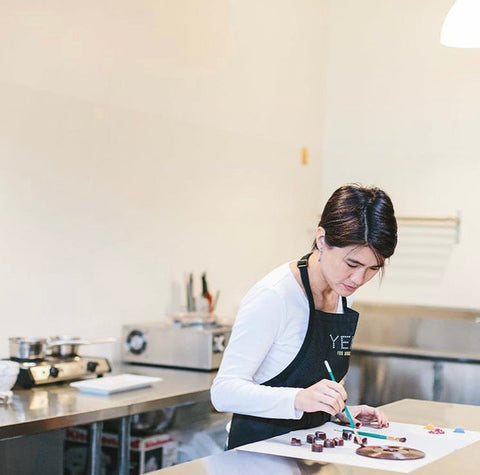 Christina Yen making chocolates