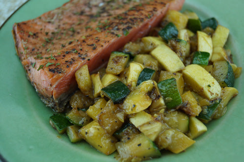 Healthy & Satisfying Salmon with Quinoa & Squash | Skillit Cooking, Skillet Recipes