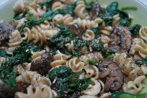 Spinach & Mushroom Pasta | Skillit: Simple, Easy Recipes