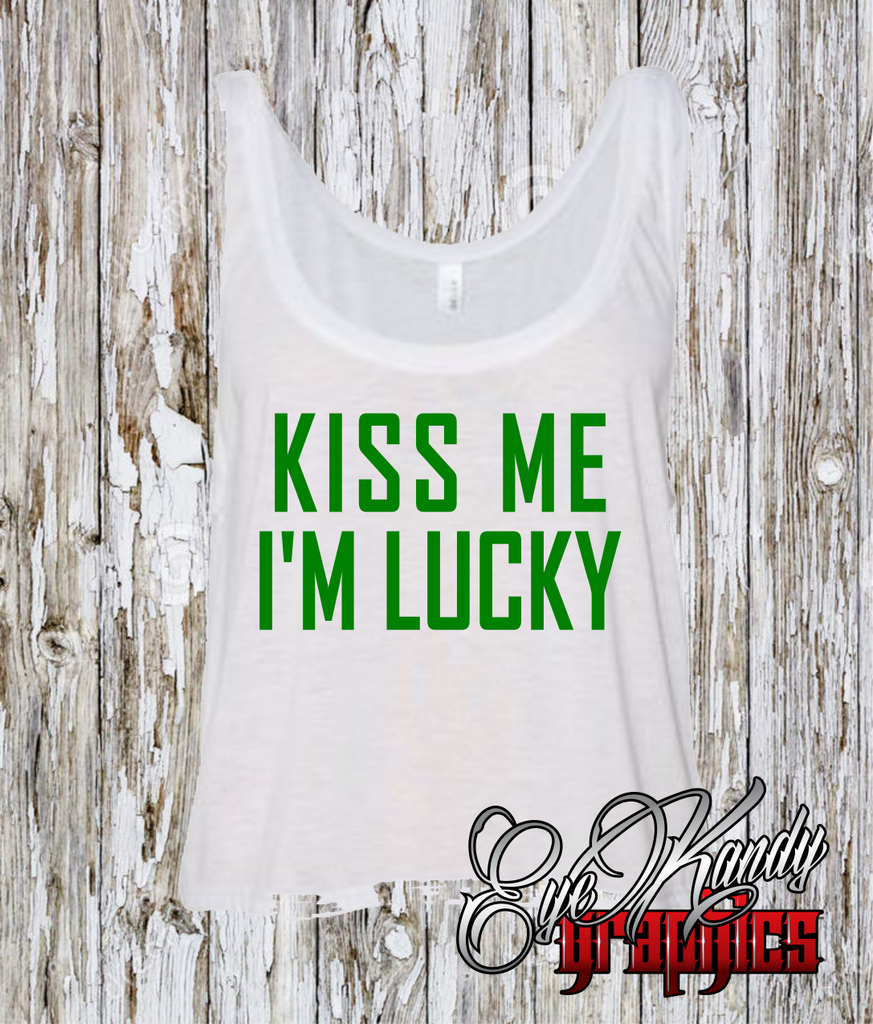 Kiss Me I'm Irish St. Partrick's Day Ladies Crop Tank Eye Kandy