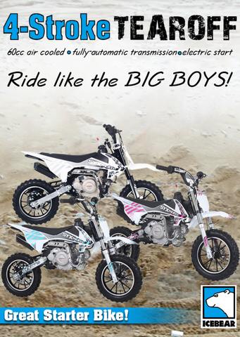 PAD60-1 icebear 60cc dirt bike for sale. Icebear kids dirt bikes 60cc tearoff