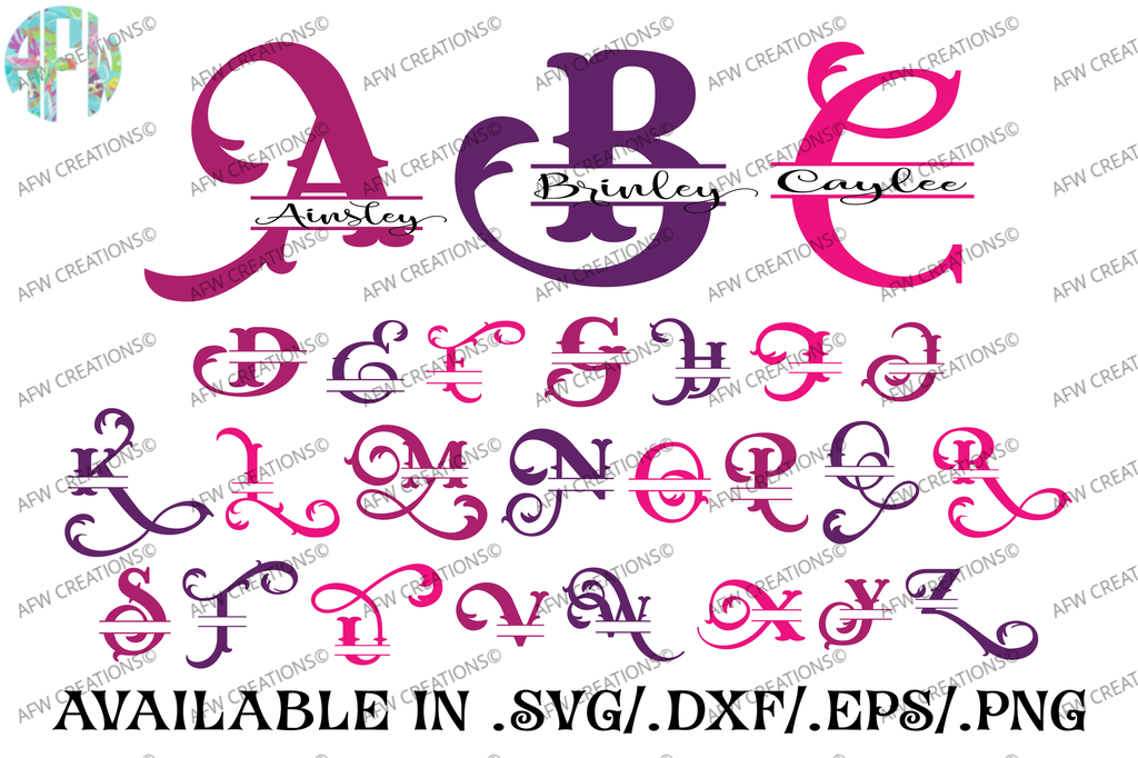 Download Split Elegant Letters - SVG, DXF, EPS - AFW Designs