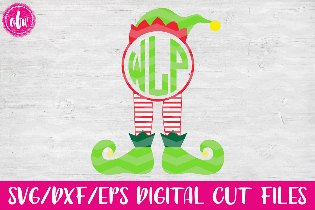 Download Monogram Elf Legs - Striped - SVG, DXF, EPS - AFW Designs
