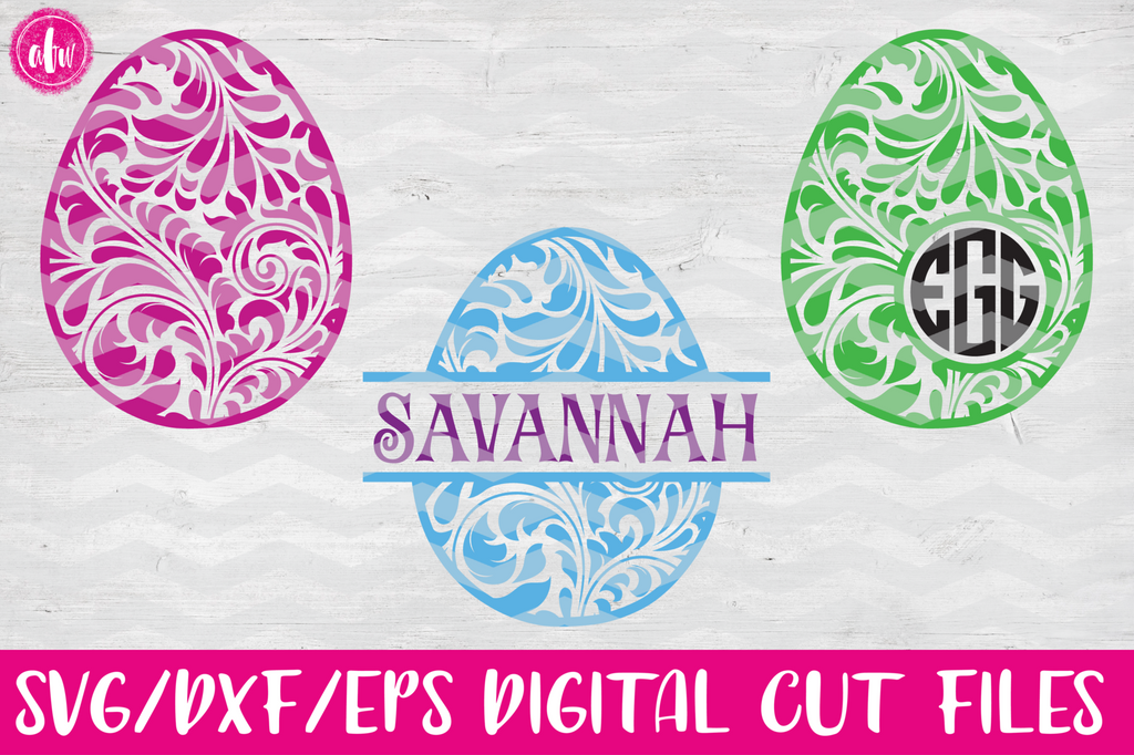 Download Flourish Patterned Easter Eggs - SVG, DXF, EPS - AFW Designs