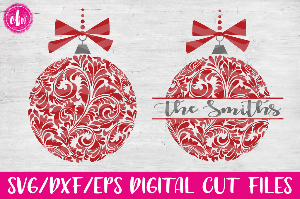 Download Flourish Christmas Ornament - SVG, DXF, EPS - AFW Designs