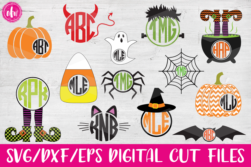 Download Halloween Monogram Bundle - SVG, DXF, EPS - AFW Designs