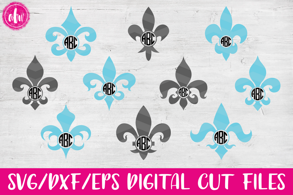 Download Monogram Fleur De Lis Bundle Svg Dxf Eps Afw Designs