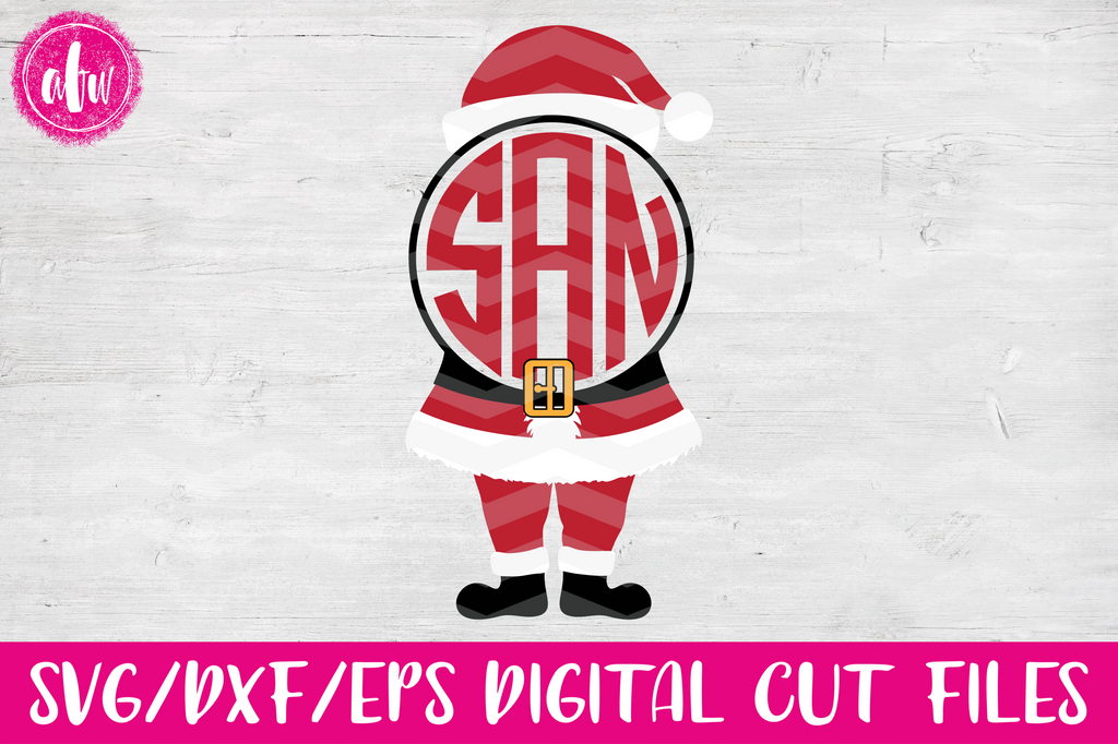 Download Christmas Monogram Santa - SVG, DXF, EPS - AFW Designs