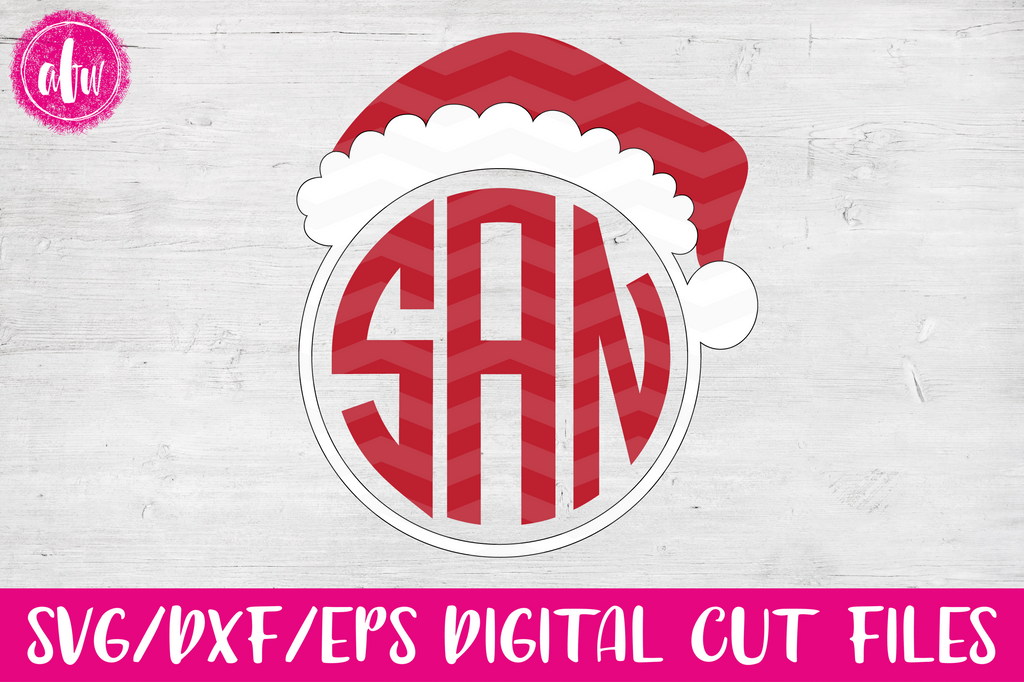Download Christmas Monogram Santa Hat - SVG, DXF, EPS - AFW Designs