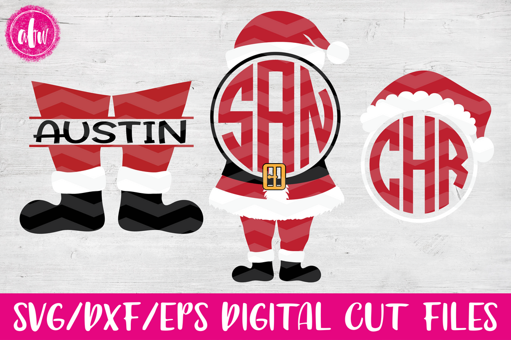 Santa Monogram & Split Set - SVG, DXF, EPS – AFW Designs