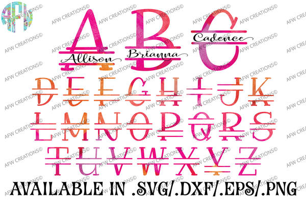 Download Alphabet & Split Letter Big Bundle - SVG, DXF, EPS - AFW ...