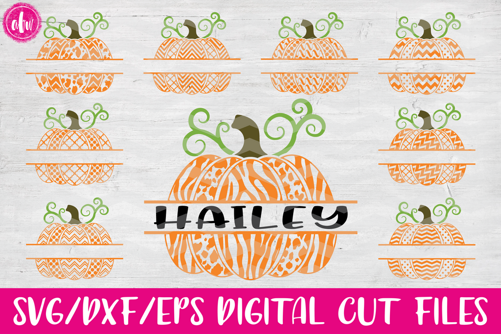 Download 2 Pattern Split Pumpkins - SVG, DXF, EPS - AFW Designs