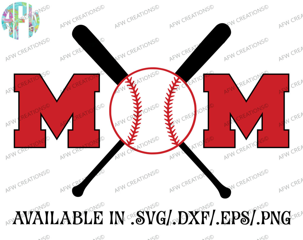 Baseball - Softball Mom - SVG, DXF, EPS – AFW Designs