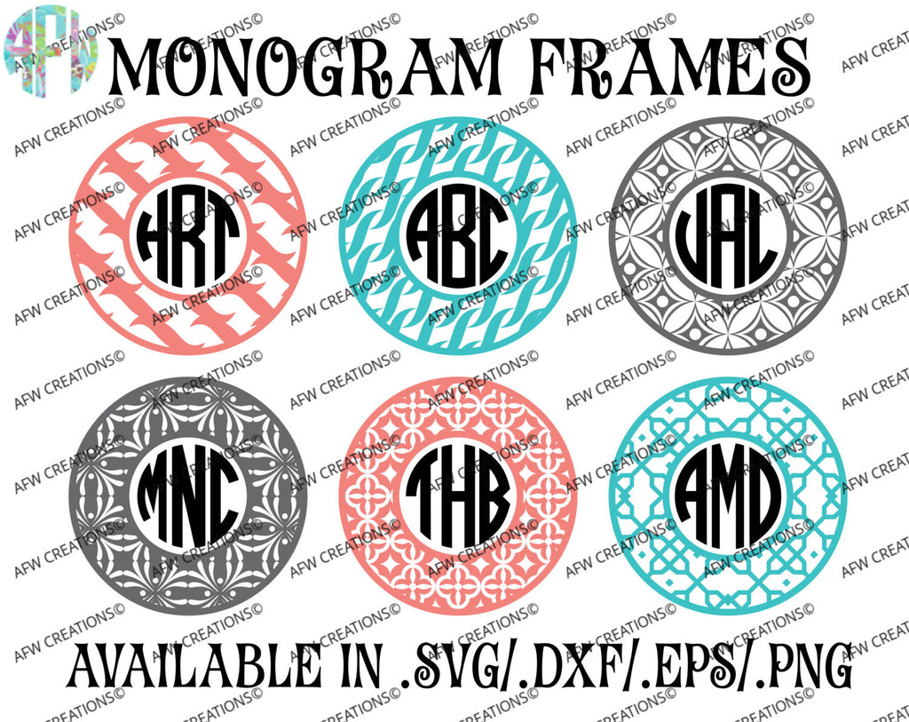 Download Ultimate Monogram Frames Bundle (51) - SVG, DXF, EPS - AFW ...