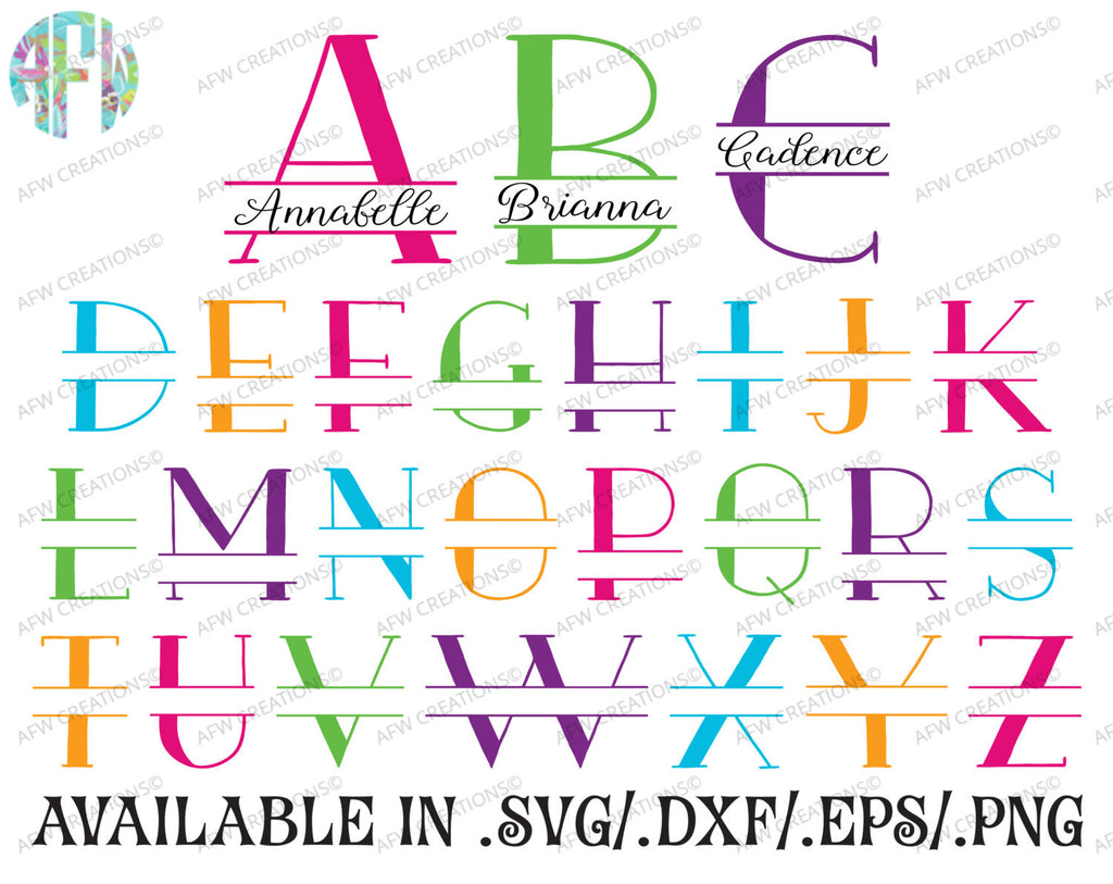 Split Letters Svg Dxf Eps Afw Designs