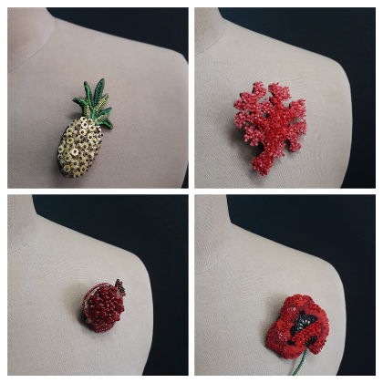 flower fabric brooches