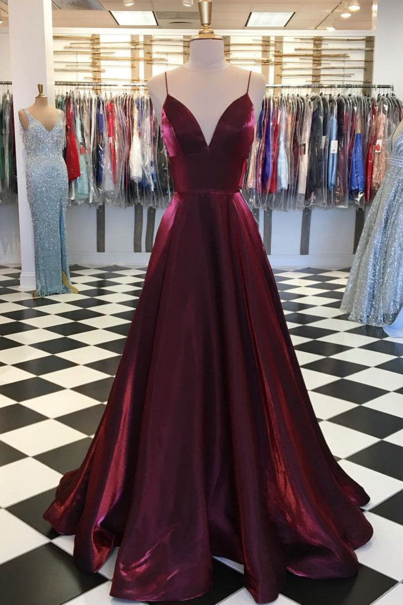 simple v neck prom dress