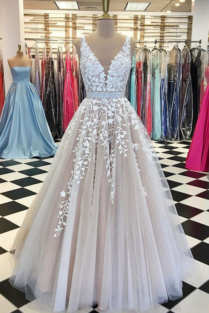 long tulle prom dress