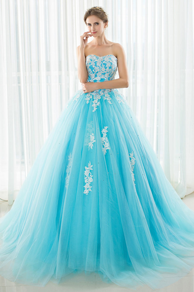 aqua blue party dress