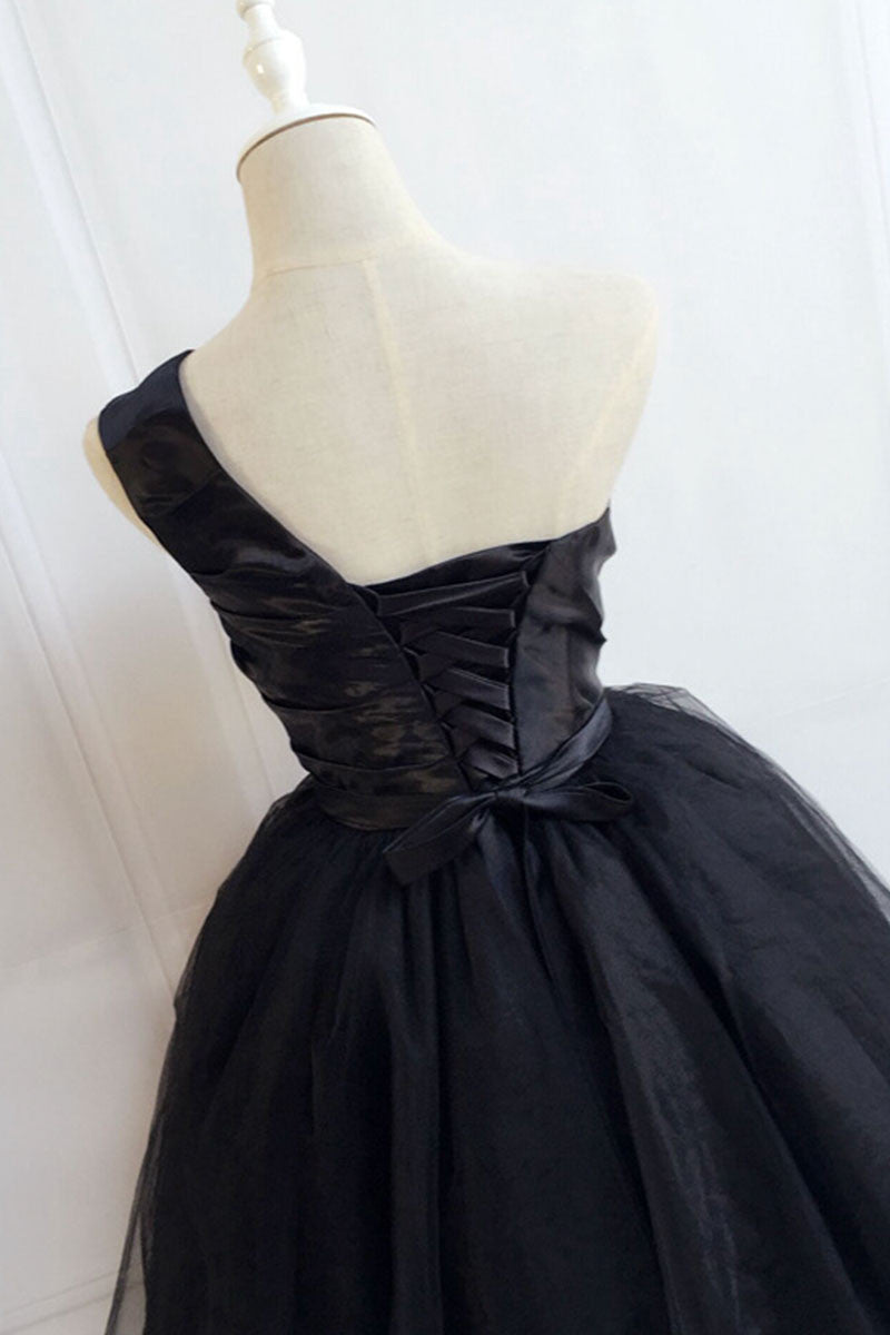 black short prom dress