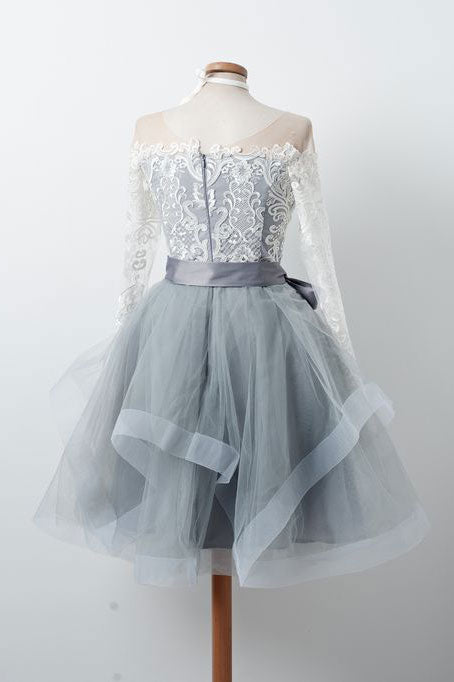 short gray prom dresses