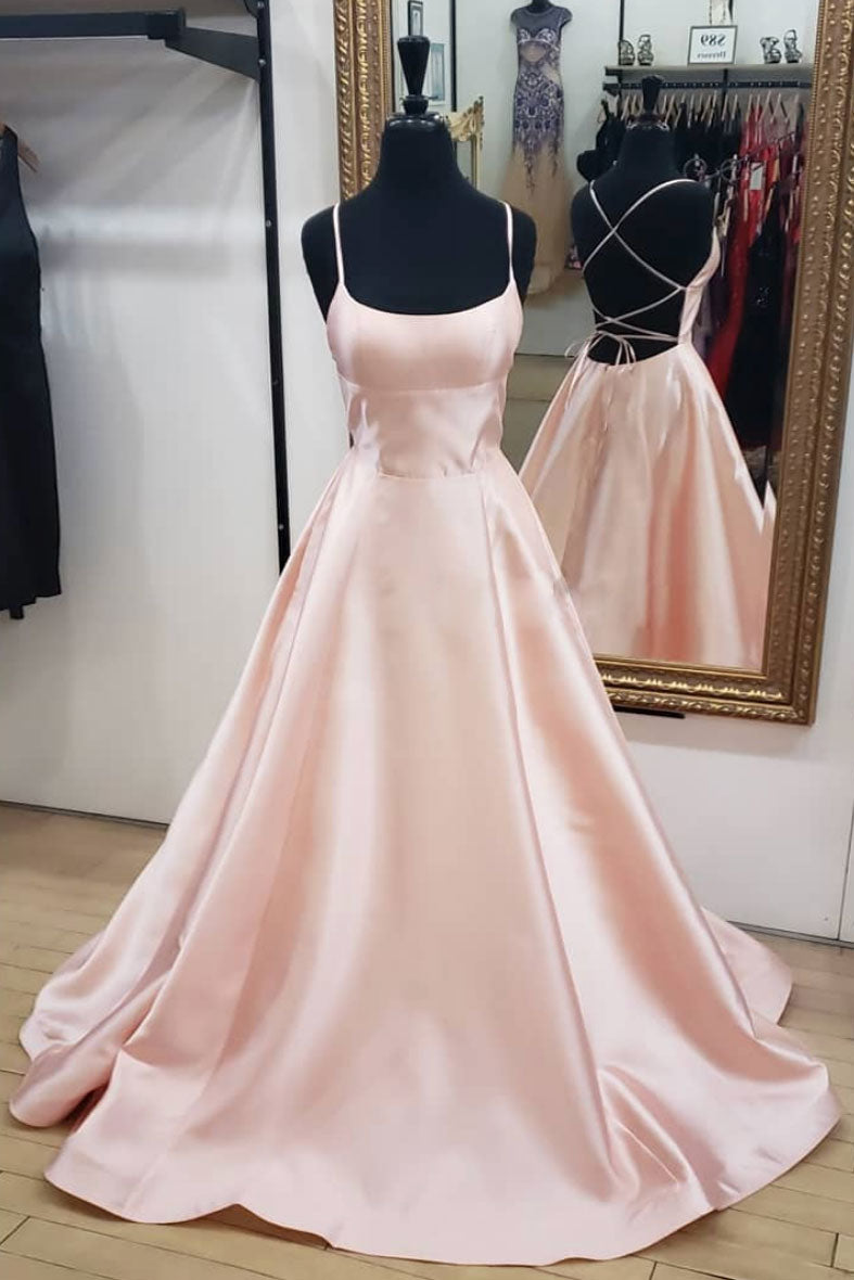 simple satin prom dress