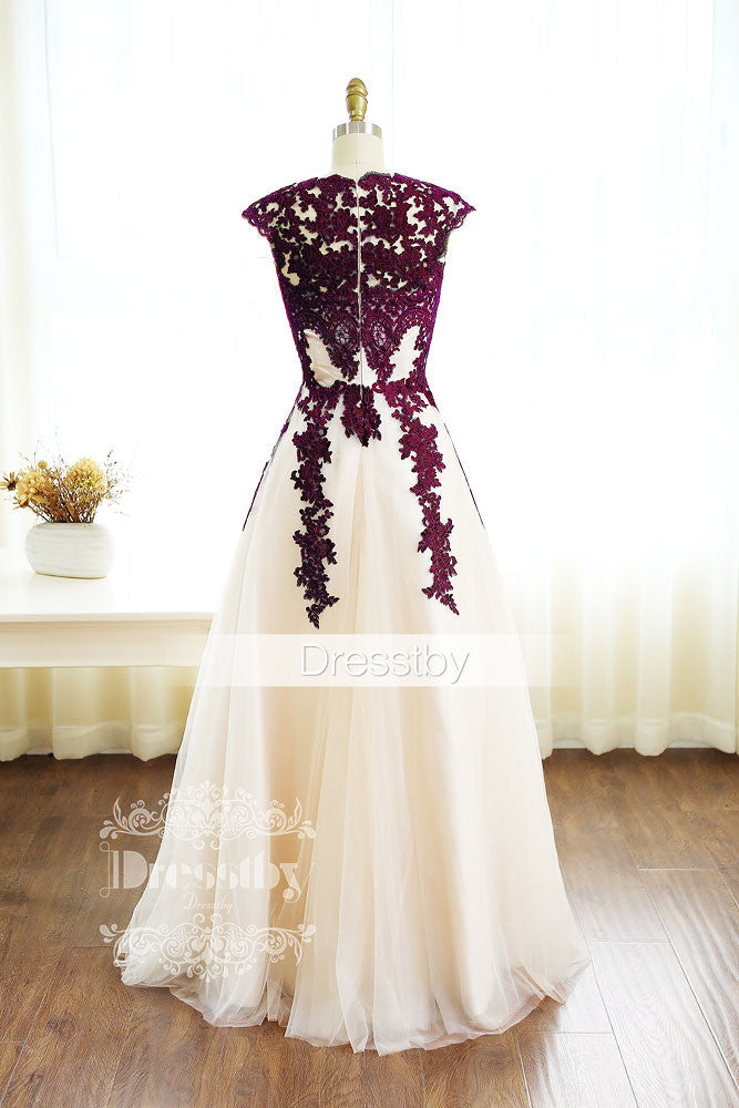 lace maroon bridesmaid dresses
