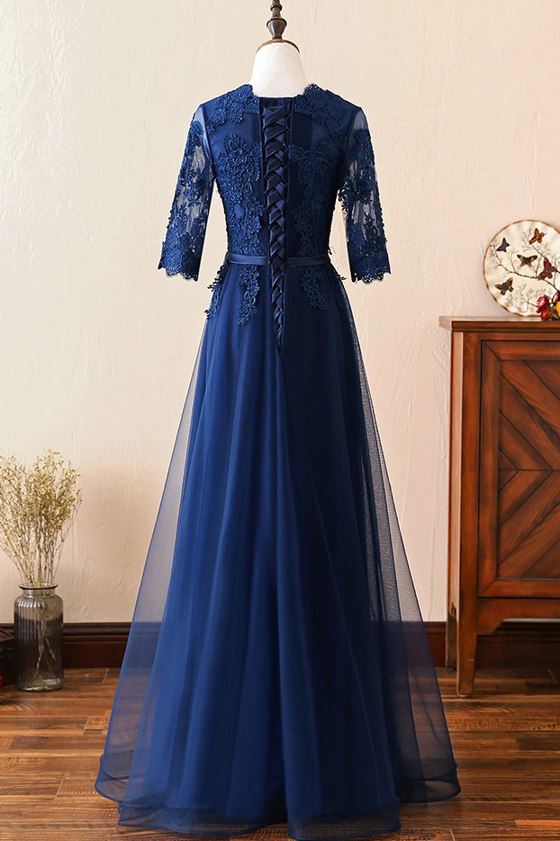 dark blue bridesmaid dress