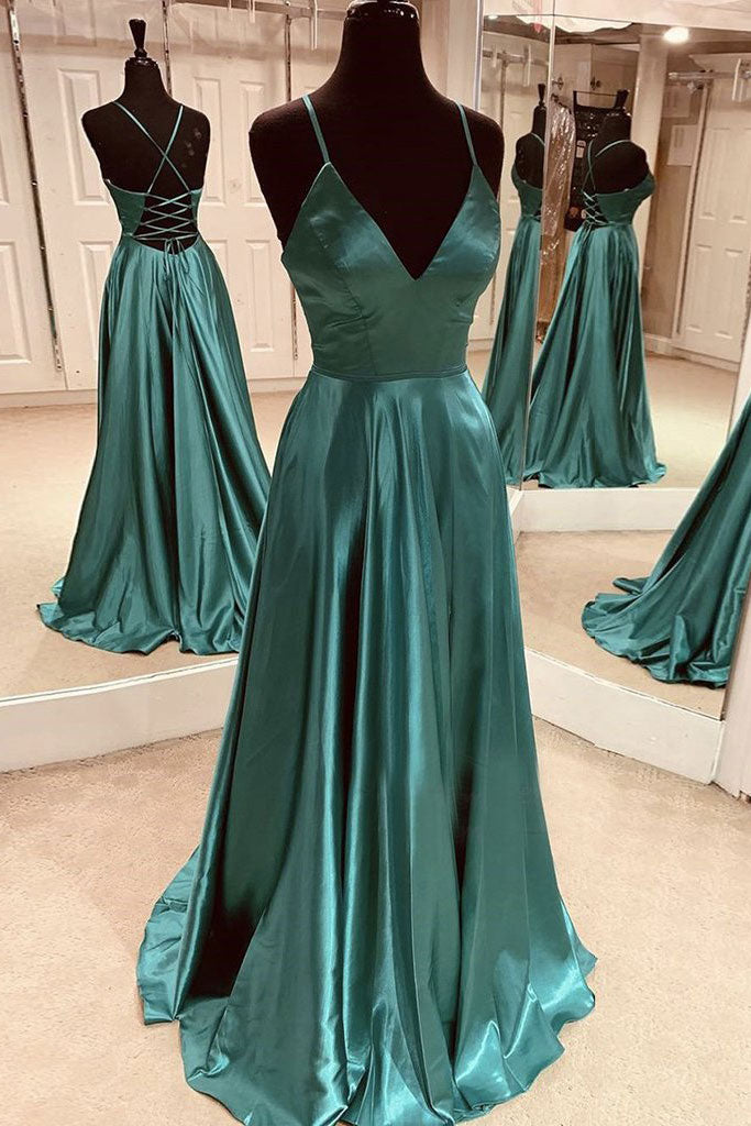 simple satin prom dress