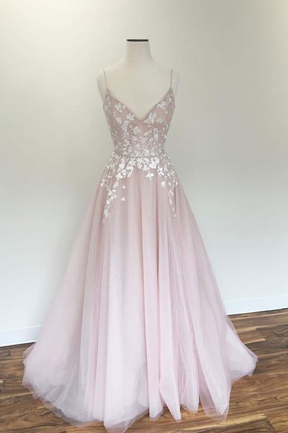 pink long prom dress