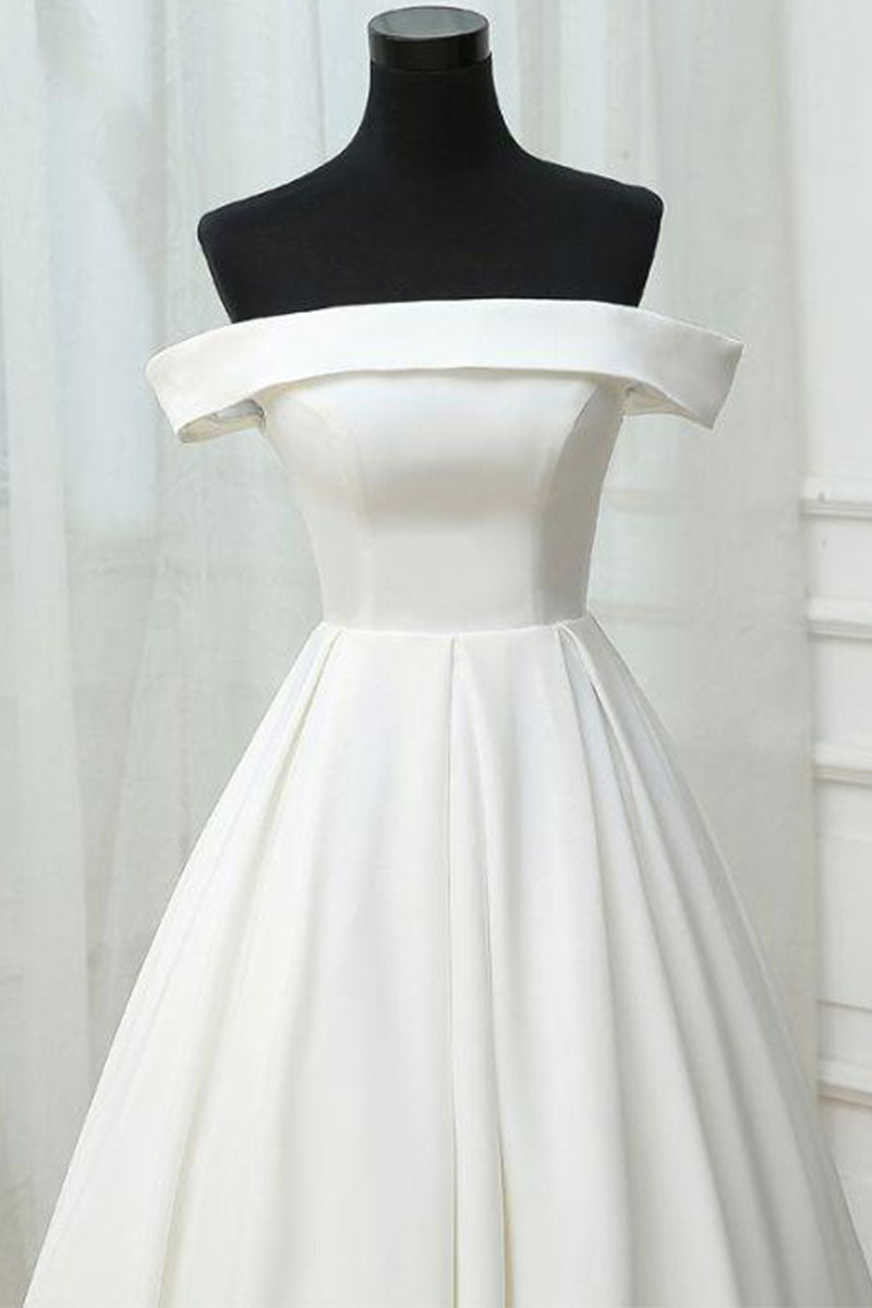 simple white satin dress