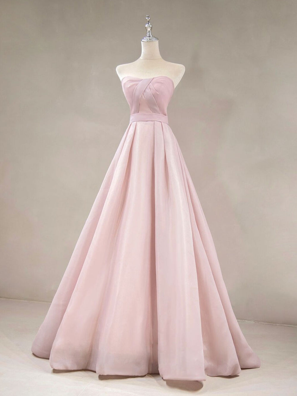 Simple Pink Long Prom Dress, Pink Formal Wedding Party Dress ...