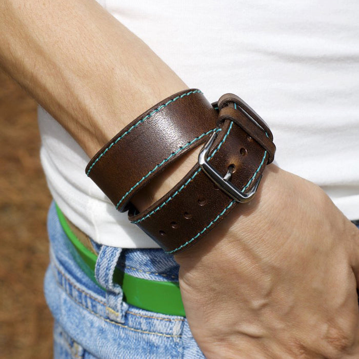 leather double tour apple watch band