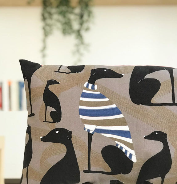 GREYHOUND II cushion designer cushions, silk scarfs, rugs and bags - My Friend Paco