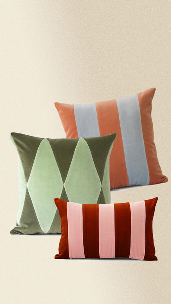 velvet pillows patchwork