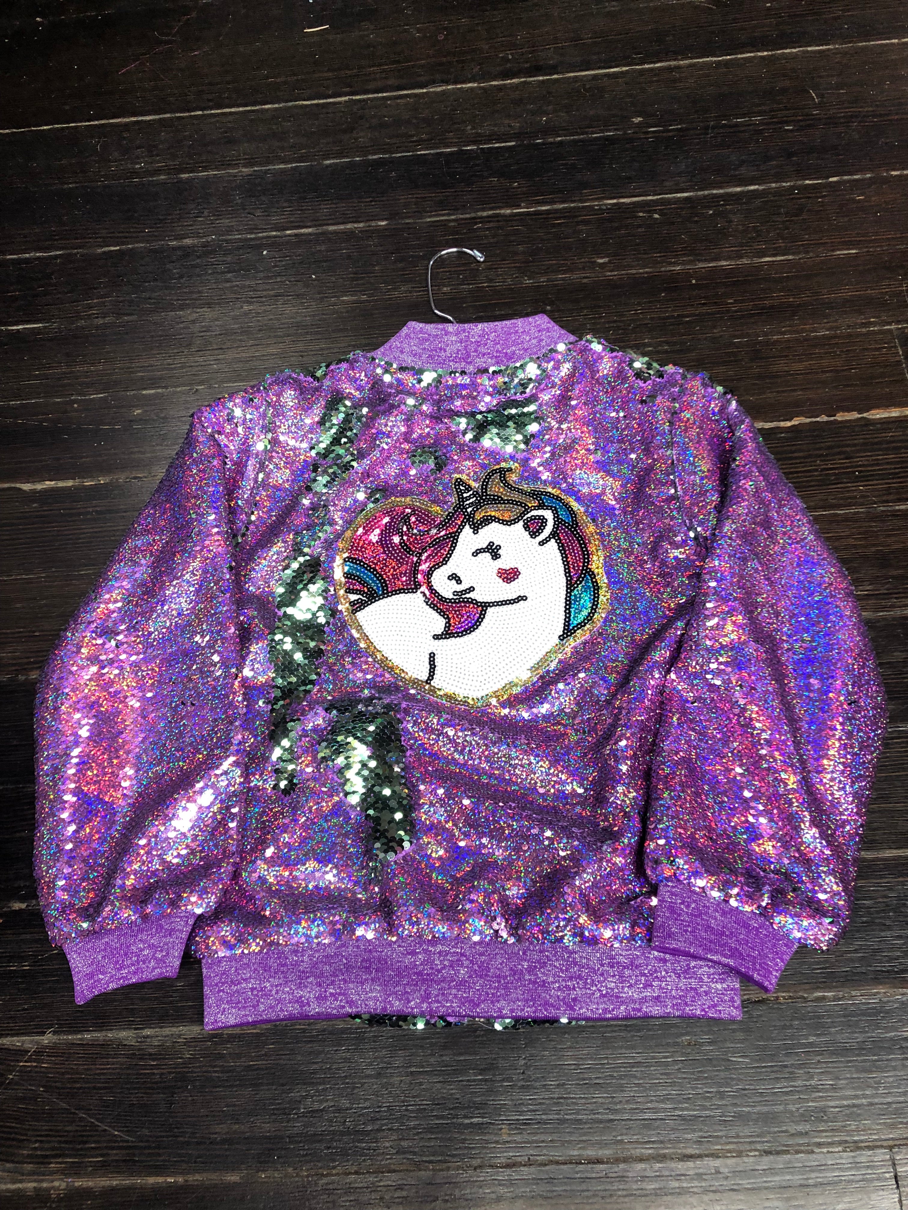 TODDLER GRAPHIC DENIM JACKET-UNICORNS AND RAINBOWS - Create Art, Party IN A  BOX