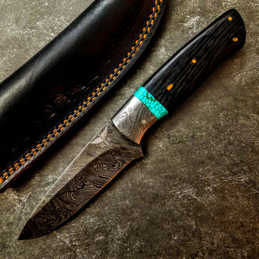 Damascus Hunting Knife, Damascus Fixed Blade Knife, Damascus Skinner