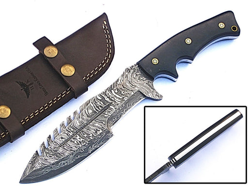 HTS3w HOMETOWN KNIVES Damascus Knife for Hunting - Fixed Blade Hunting —  HomeTown Knives