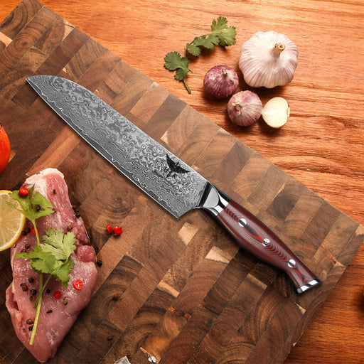 HTB-20 Damascus Knife custom handmade Chef Knife / Oak Wood Handle —  HomeTown Knives