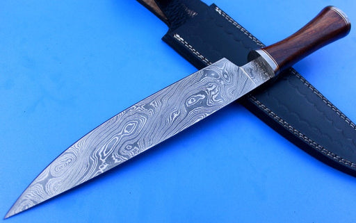 HTB-20 Damascus Knife custom handmade Chef Knife / Oak Wood Handle —  HomeTown Knives