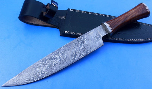 HTB-20 Damascus Knife custom handmade Chef Knife / Oak Wood Handle —  HomeTown Knives