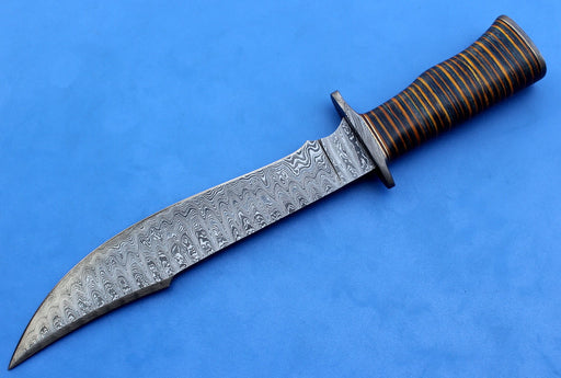 Bowie Knife Damascus Steel Knife Wood Handle DK-139 – The Bowie Knife