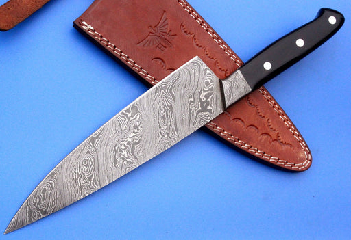 HTS-502 Thin Meat Cleaver Damascus / Kitchen/ Handmade / Custom / Forg —  HomeTown Knives