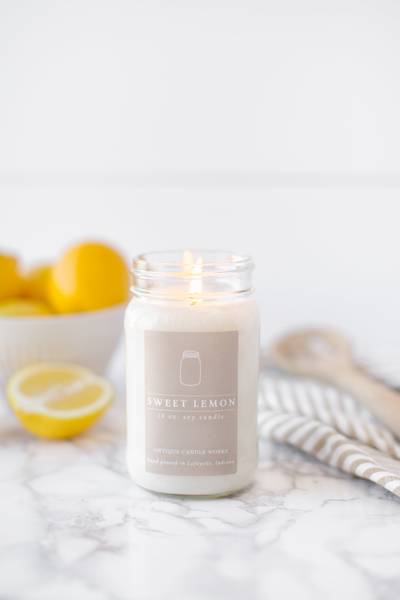 Sweet Lemon 16oz Mason Jar Candle