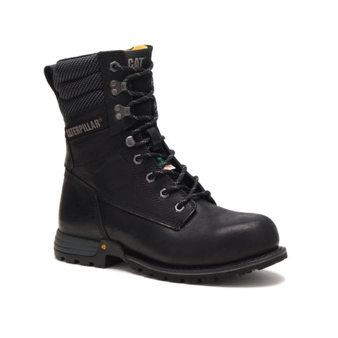 cat black steel toe boots