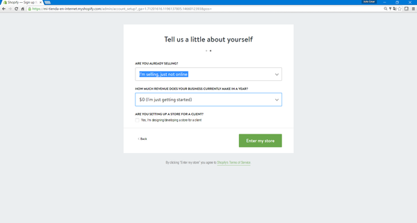 Shopify - TICSU registro tienda en linea Shopify