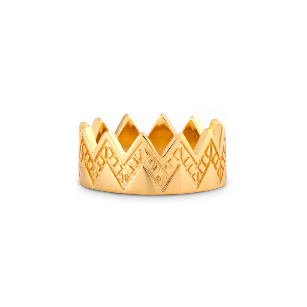 Empress Gold Crown Etched Ring | ReBe New York