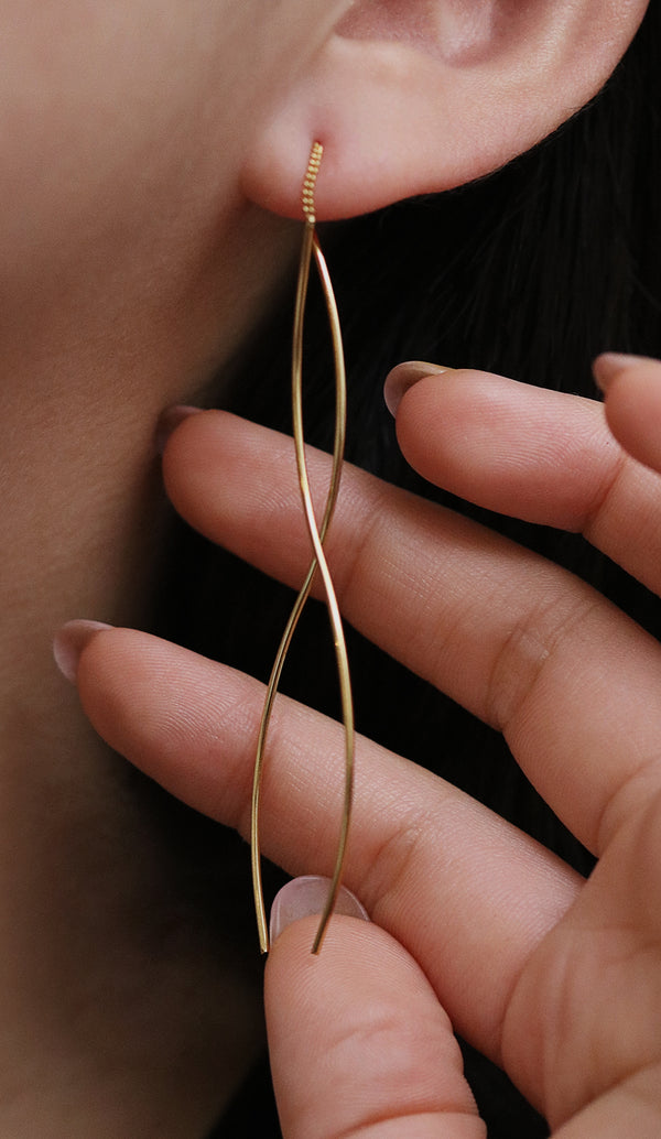 14k Solid Gold Long Threader Earrings Threader Earrings Long Chain Threader  Earring Chain Threader Christmas Gift - Etsy