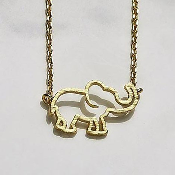 Line elephant necklace