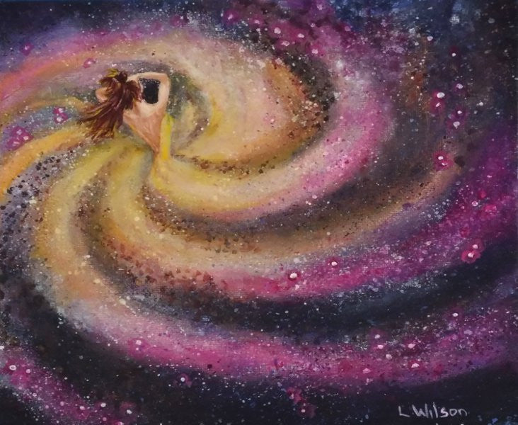 Galaxy Girl Pink Swirl Fantasy Painting By Laura Wilson Remote Works